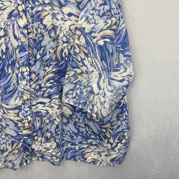 JM Collection Button Up 100% Linen Shirt Womens 22W 3/4 Sleeve Lightweight Top - Picture 5 of 13